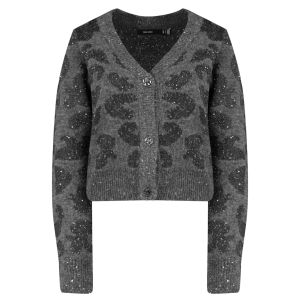 Vero Moda Tall Zuzu v-neck cardigan dark grey melange