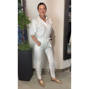 Zip73 Iris jumpsuit streep offwhite