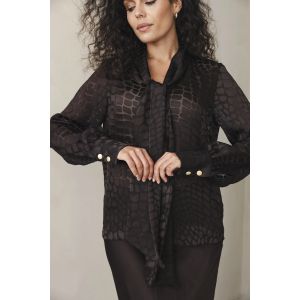 Brandy Angel blouse bow brown