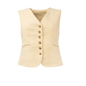 ICNK Linsey gilet ramie beige