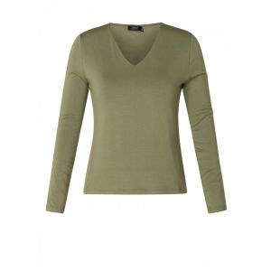 YEST Clémentine shirt v-hals grey olive
