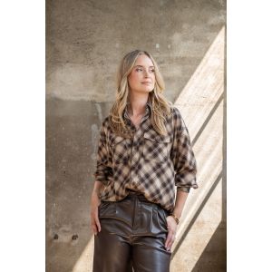 ICNK Tall Chevron blouse casual check 603 brown
