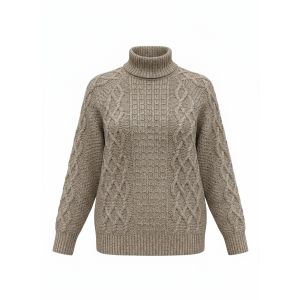 ICNK Tall Noortje mixed cable 6008 brown melange