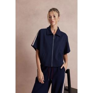 Phebe Tall Cassy vest rits navy bies