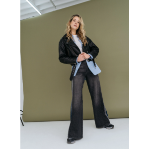 DNM Pure Tall Cooper stripe wide leg black